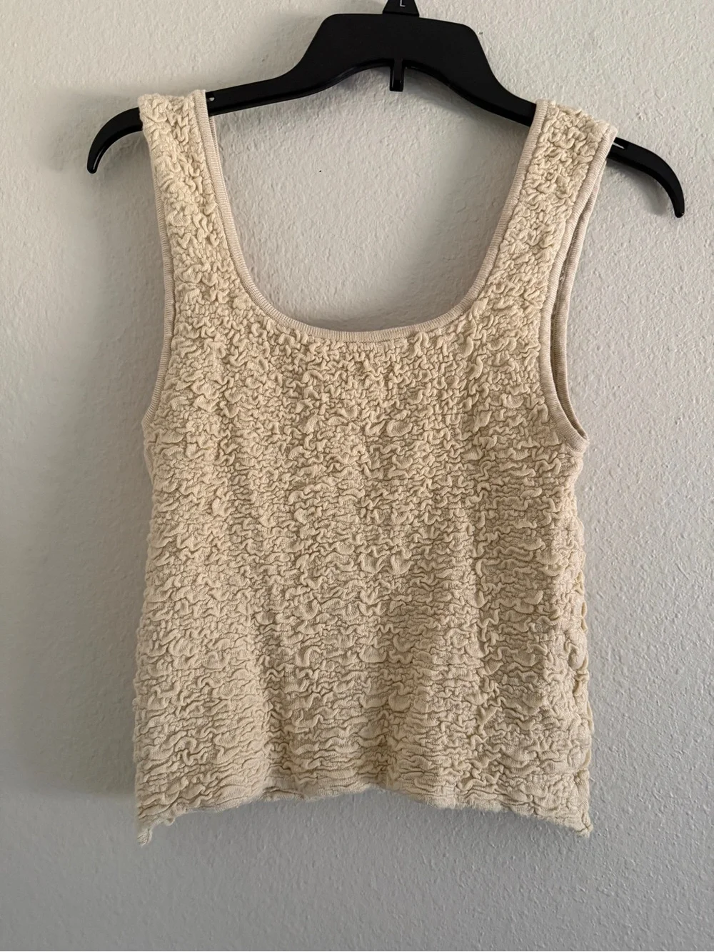 Natural Life Danielle Square Neck Fitted Knit Tank Top beige